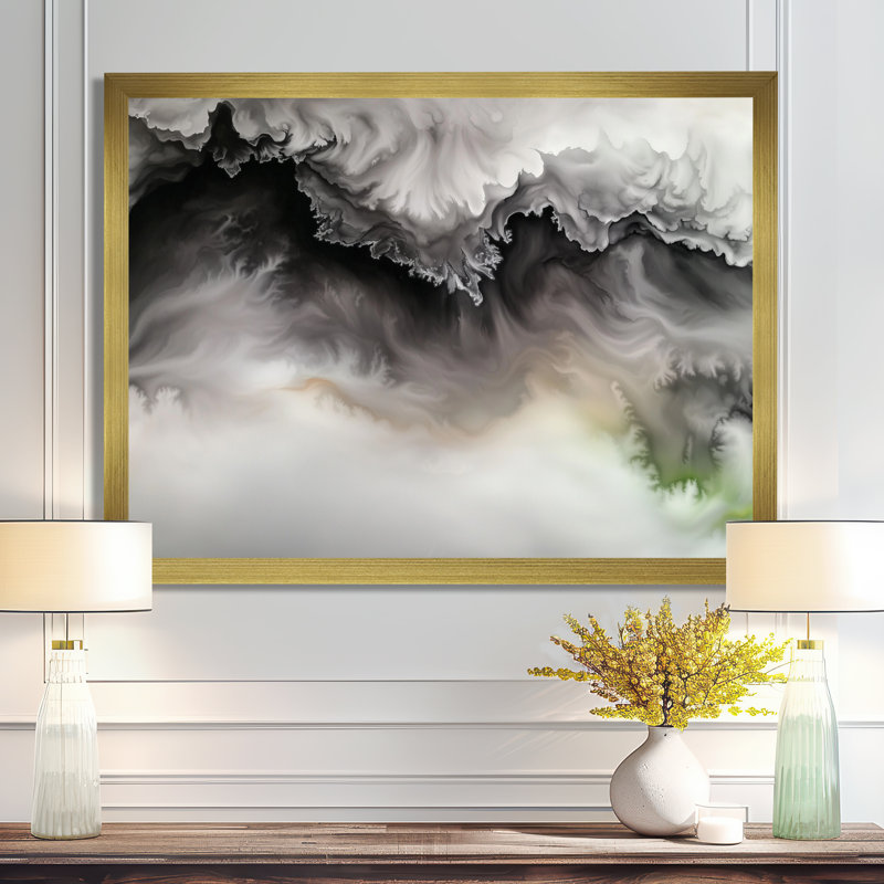 Celestial Marble Shift II - reproduction abstraite sur toile marbrée, H 24 po x l 32 po, Doré