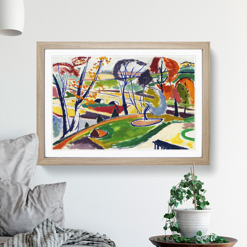 Landscape View by Henry Lyman Sayen - Picture Frame Painting, 48cm H x 65cm W x 2cm D, Oak Framed
