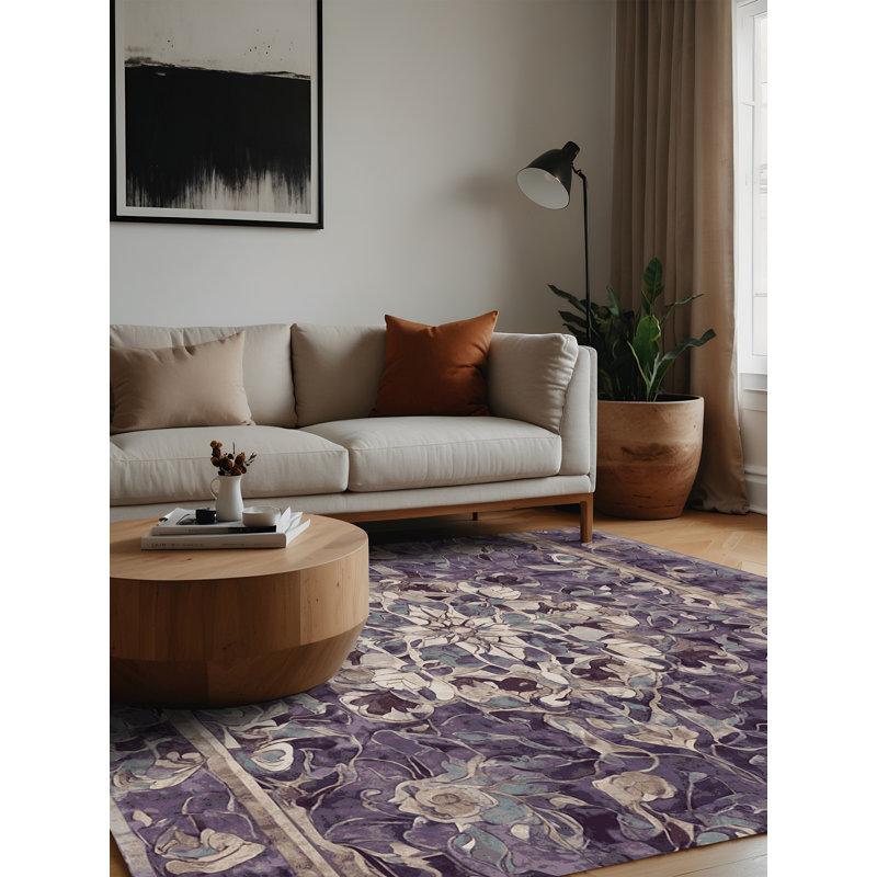 Machine Washable Gray Area Rug, Square 8'