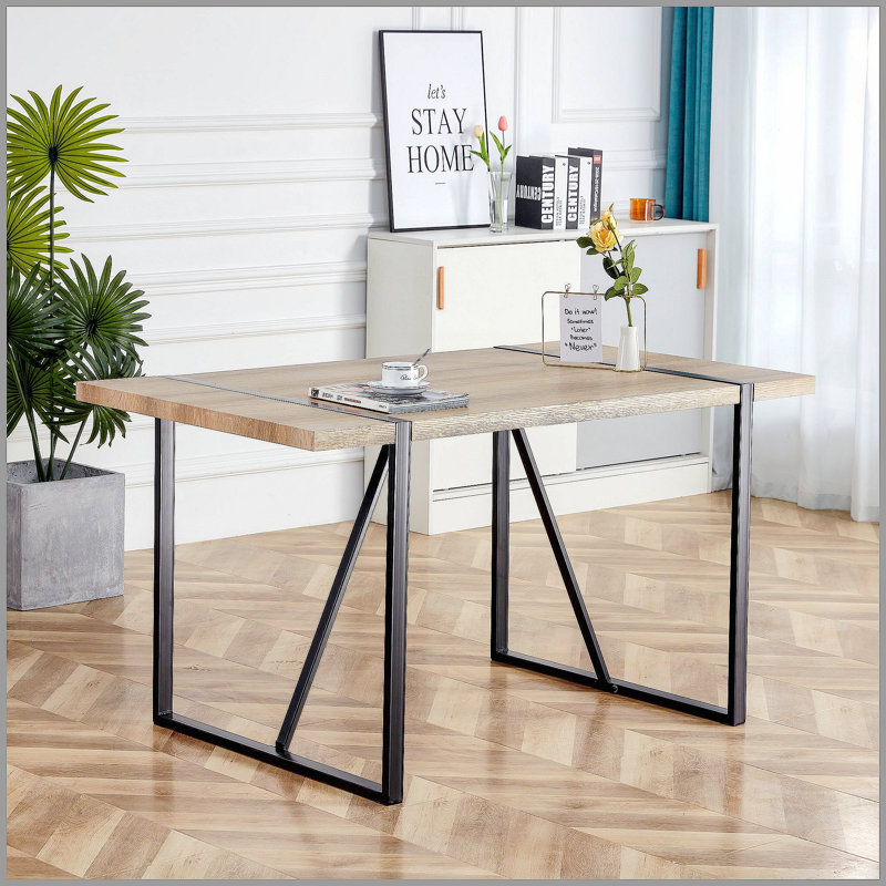 Table de salle à manger Rustic Industrial, Natural, 29.9"H x "55.1"L x 31.4"W