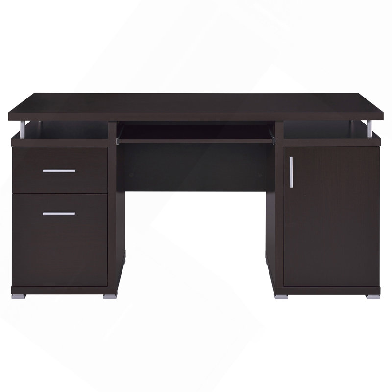 Bureau d'ordinateur à 2 tiroirs, Espresso