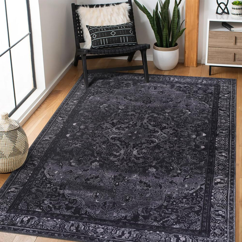 Non Slip Area Rugs Washable Carpet Pad Low Pile Throw Rug Modern Entryway Mat For Bedroom 1318, Rectangle 80 x 240 cm