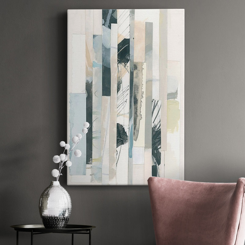 Papier Strata II, toile tendue avec châssis de qualité supérieure - prête à être accrochée, H 48 po x l 32 po x P 1 po