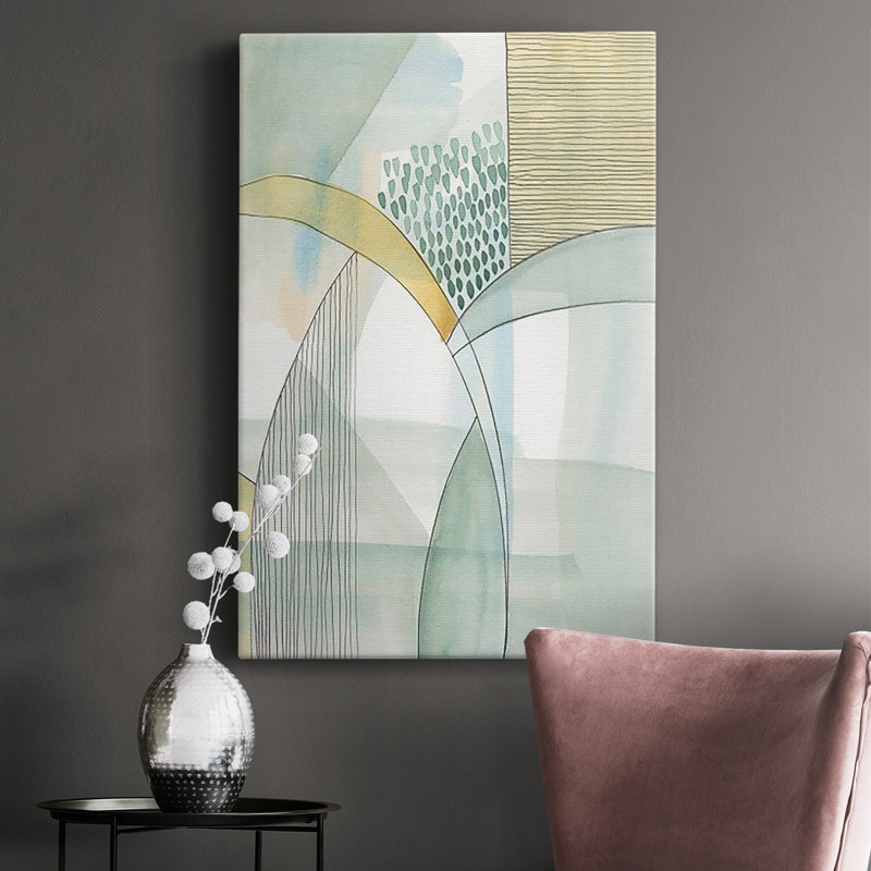 Mint Reflection I, toile tendue avec châssis de qualité supérieure - prête à être accrochée, H 27 po x l 18 po x P 1 po