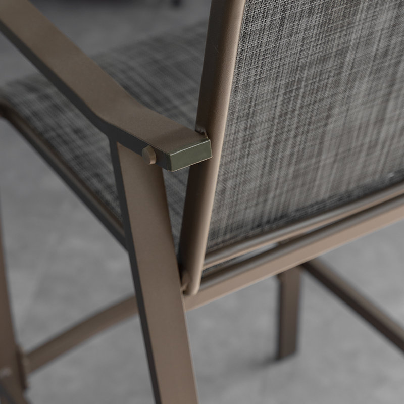 Tabouret de bar d'extérieur en aluminium 27,5 po Aoun, gris, Espresso