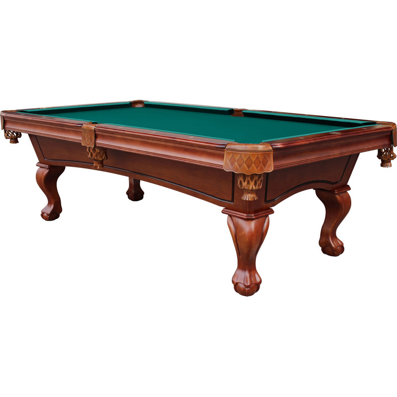 Charles River 8' Slate Pool Table with Professional Installation Included, Basic Green, Chestnut