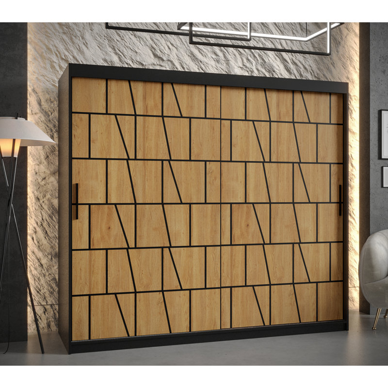 Maxxine 2 Door Manufactured Wood Wardrobe, 200cm H x 200cm W x 62cm D