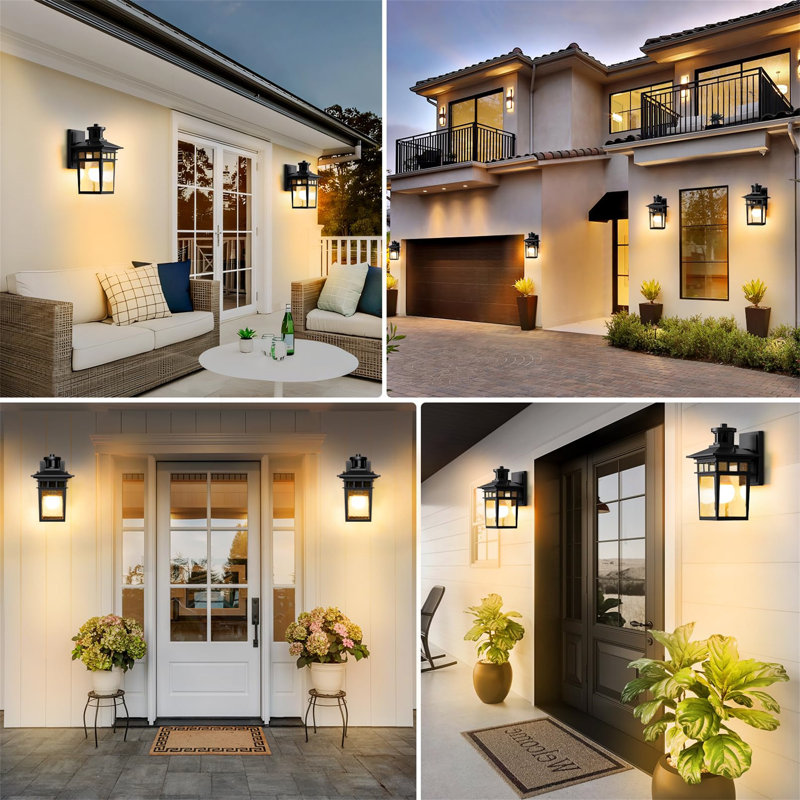 Braaten Satin Black Outdoor Wall Lantern