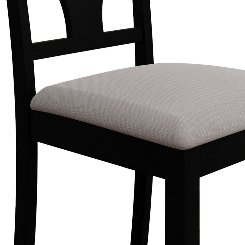 Ensemble de salle à manger 38,98 po Rashika, Noir, Noir / beige