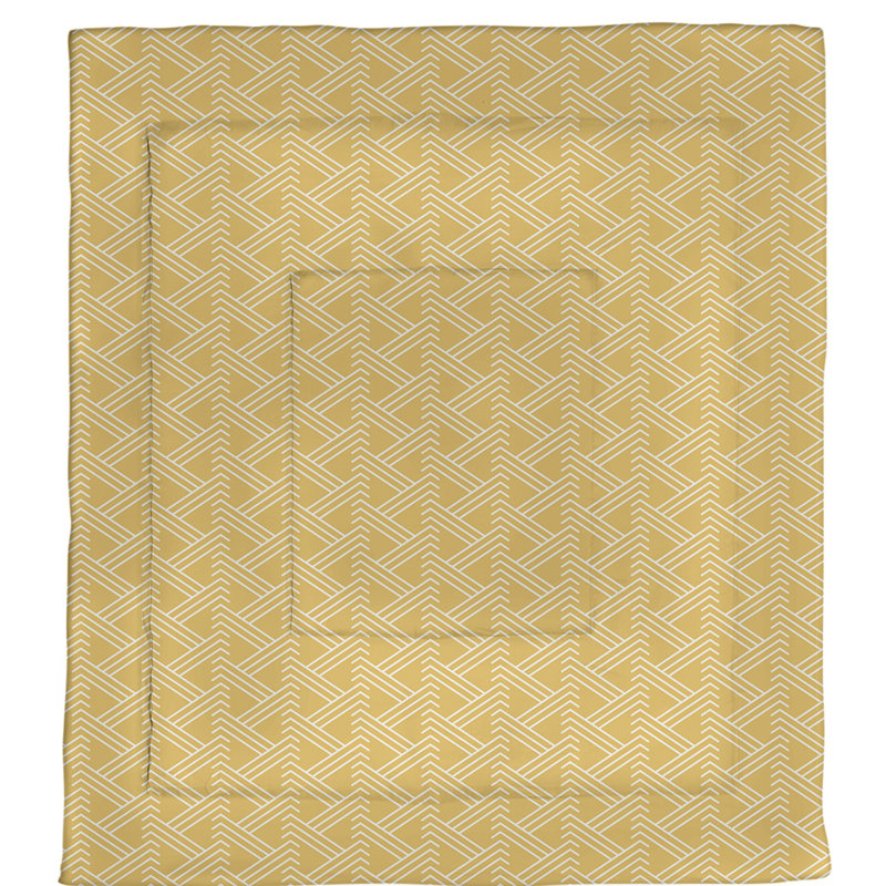 Édredon simple réversible en microfibre à motif Zig Zag, Édredon très grand, Jaune/blanc