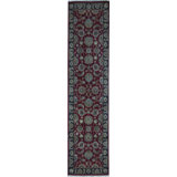 Hand-Knotted High-Quality Red and Black Runner