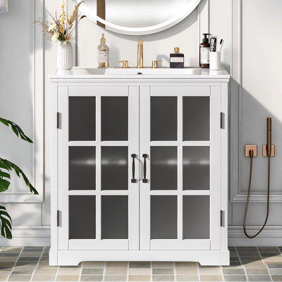 Meuble-lavabo simple 30 po avec comptoir en céramique
