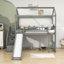 Lit mezzanine simple en bois avec glissoire et rangement-1428589121
