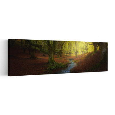 Enchanted Forest Stream Mystical Peaceful Serene Moss Autumn Forest Wall Art