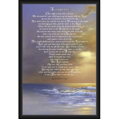  Officiellement sous licence, empreintes de pieds II, typographie inspirante, affiche d'art encadrée - 24 x 36 pouces - Cadre en bois d'ingénierie robuste avec verre plexi - prêt à être accroché