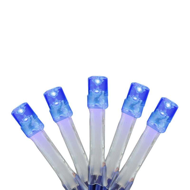 15-Count Battery Operated LED Micro Christmas Lights - 4.8 ft Wire, Blue, Blue