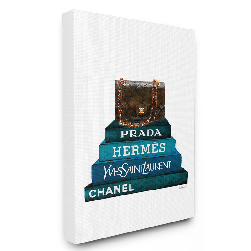 «Fashion Bookstack with Bag», impression, Toile tendue, H 30 po x l 24 po x P 1,5 po