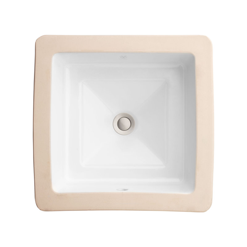 Pop Square Under Counter Bathroom Sink, Canvas White Sunbrella® Canvas