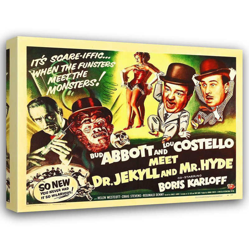Hollywood Gallery, art photographique sur toile: Abbott et Costello, rencontre avec le Dr Jekyll et Mr. Hyde