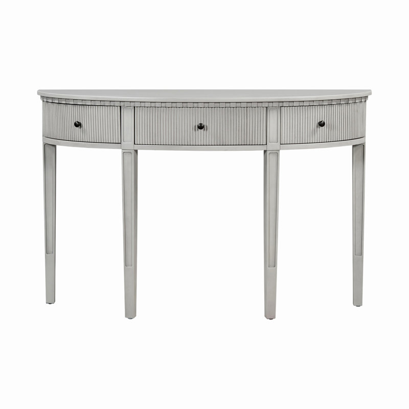 Distinctive Features with Vertical Stripe Drawer Console Table, Antique White