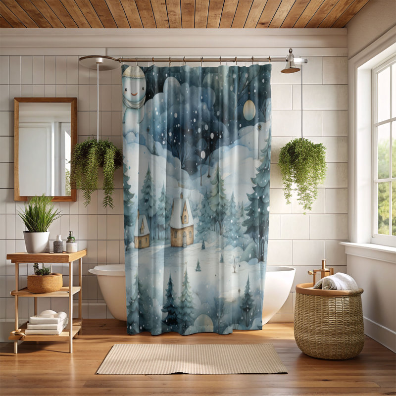 Glacial Sanctuary - Premium Shower Curtain, 74"H x 71"W