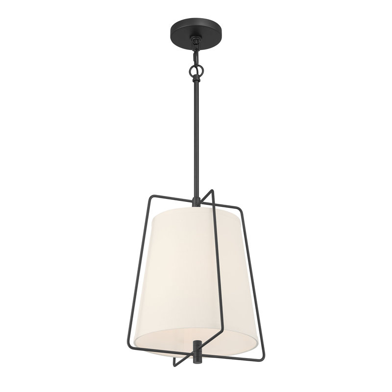 Luminaire suspendu 1 lumière Chole, H 56 po x l 13 po x P 13 po, Noir mat, Une lumière