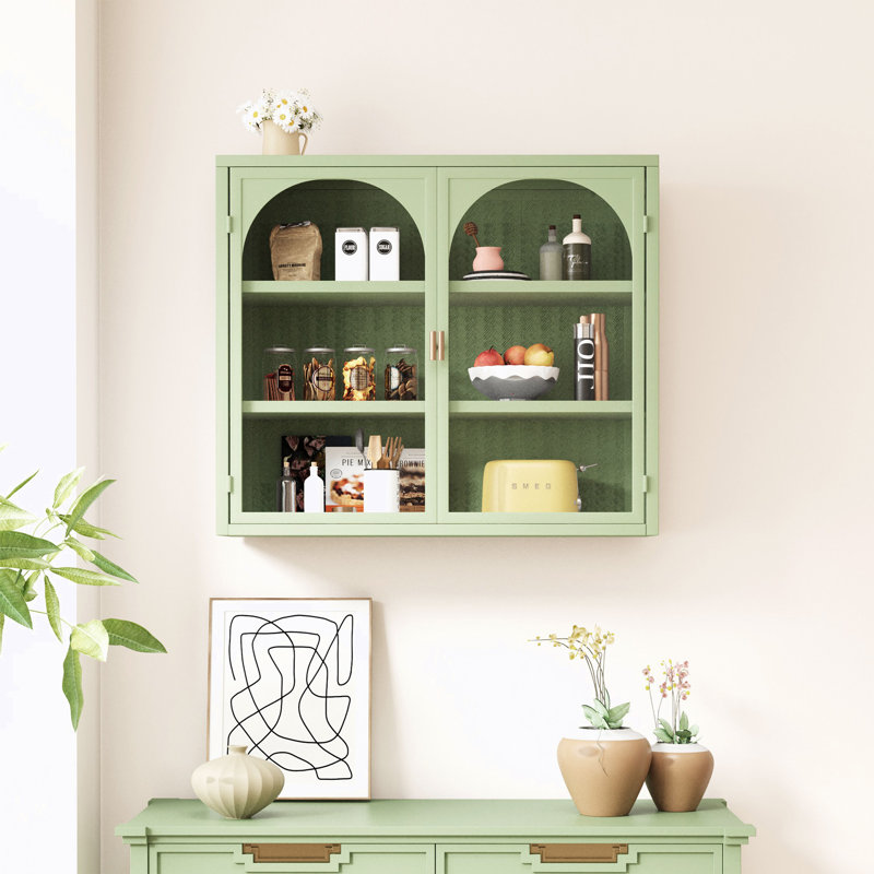 Armoire murale à motif tissé Daejhun, Vert