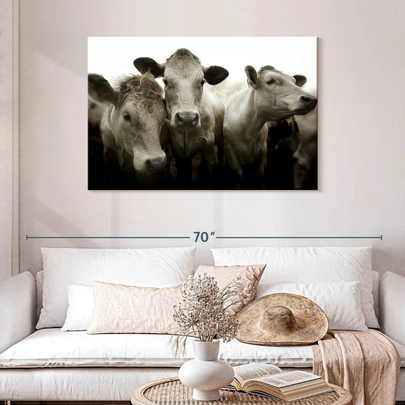Brampt Three White Cows, 30" H x 45" W