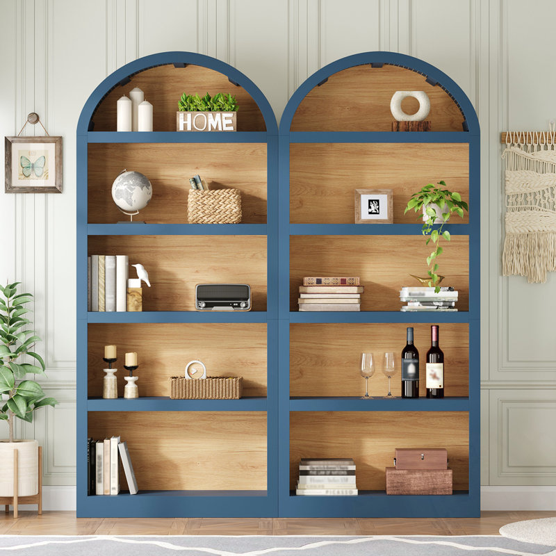 Yetta arquée avec tablettes ouvertes, Bleu