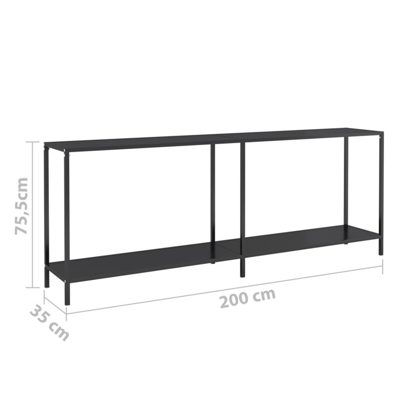 Ridpath Glass Top Console Table, 29.7" H x 86.6" W x 13.8"" D