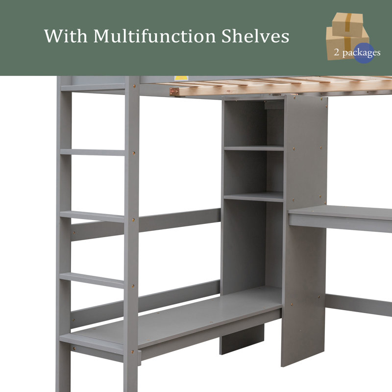 Goober Kids Full Loft Bed, Grey