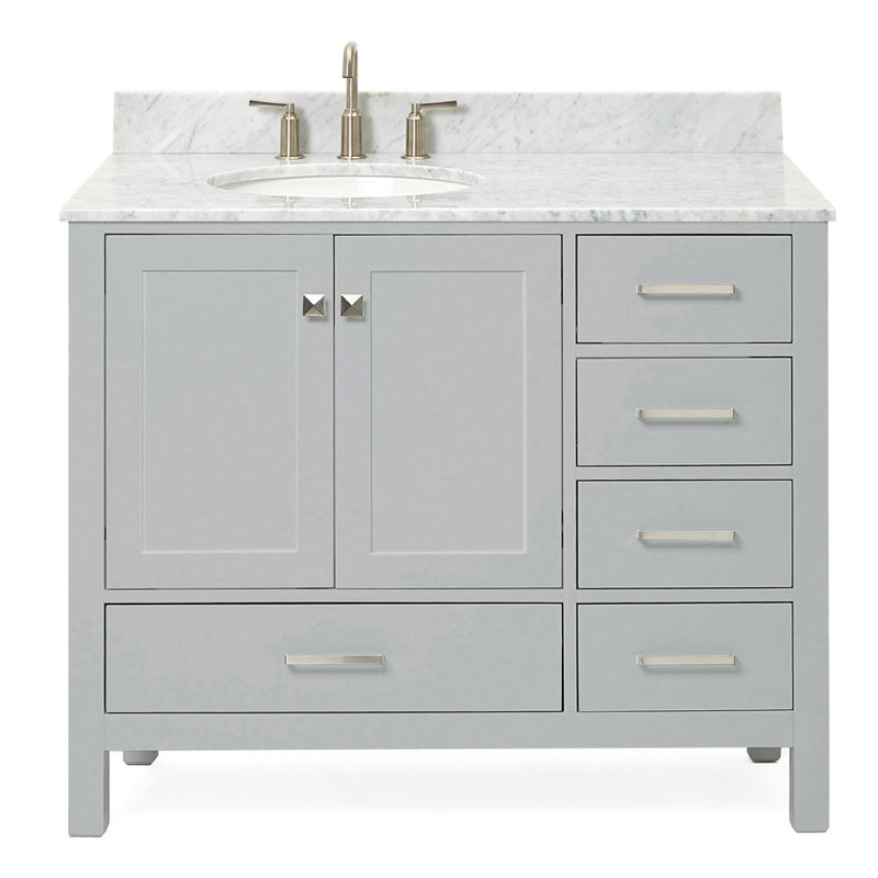 Ensemble de meuble-lavabo simple 43 po Flynt, gris