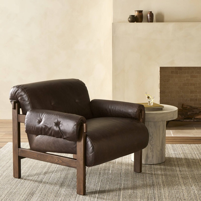 Cora Armchair, Conroe Cigar Genuine Leather