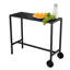 Table de bar d'extérieur 39 "avec roulettes et pieds réglables, table roulante à hauteur de comptoir pour cuisine, patio, balcon, cour, utilisation intérieure, noir