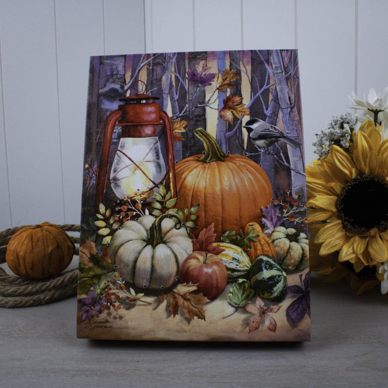 Harvest Lantern 8x6 Lighted Tabletop Canvas
