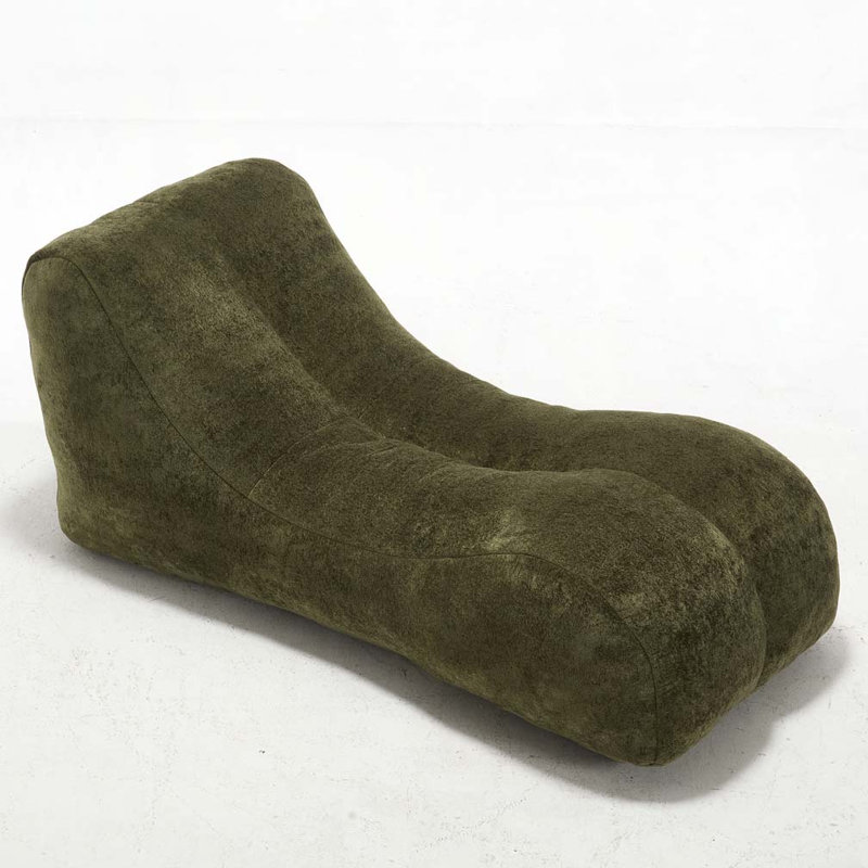 Pouf rembourré, Vert olive
