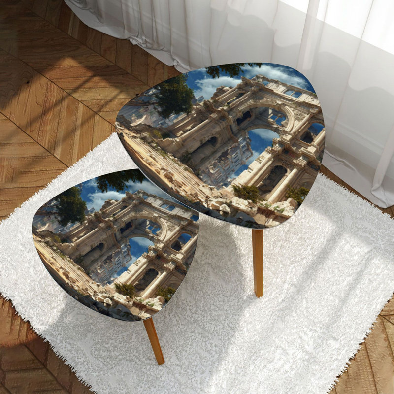Ensemble de 2 tables basses gigognes Triangle