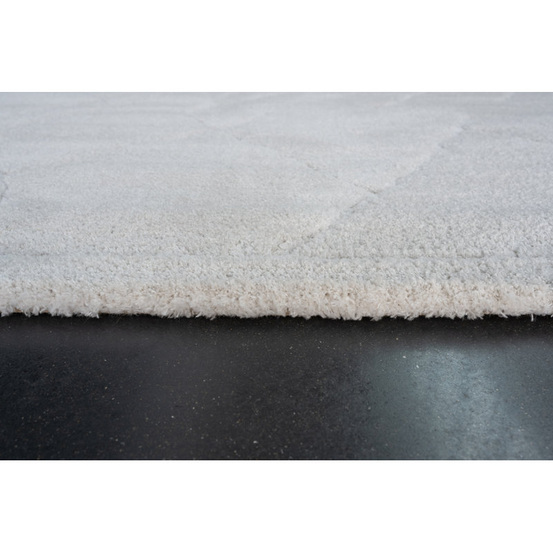 Tapis ivoire en polyester recyclé Nube Messina, Rectangle 7 pi 10 po x 10 pi