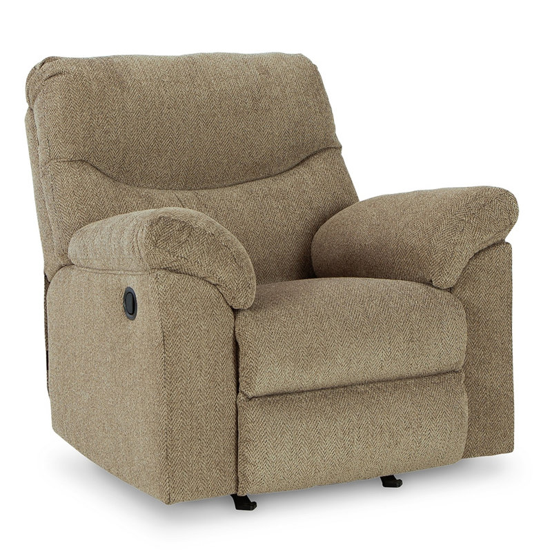 Tul Rocker Recliner Chair, Poly Fiber Foam Fill, Polyester, Briar Brown