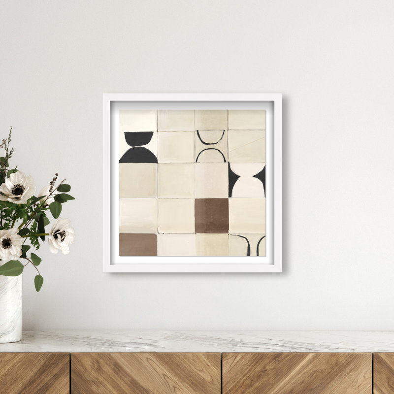 Boho Tiles Framed Graphic Art, 17.5" H x 17.5" W, White Shadowbox