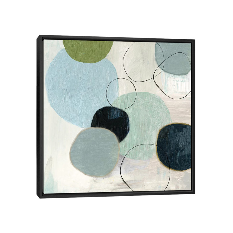 «Soft Circle II», reproduction sur toile, H 18 po x l 18 po x P 1,5 po, Toile avec cadre noir, Pas de tapis