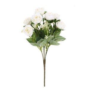 Kbndieu Fake Artificial Flowers for Home Decor Simulated Flowers Bouquets of Roses Silk Flowers Home Decor Vases Flower Arrangements Ornaments Fake Flowers Wedding Flowers