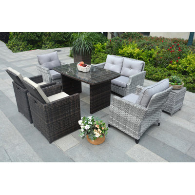 6 - Person Patio Conversation Set with Cushions