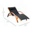 Chaise longue d'extérieur en bois avec coussin,