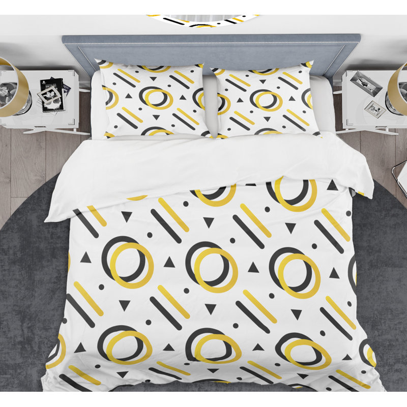 Ensemble de housse de couette de style mid-century tendance, Housse de couette double / grand et 2 taies décor