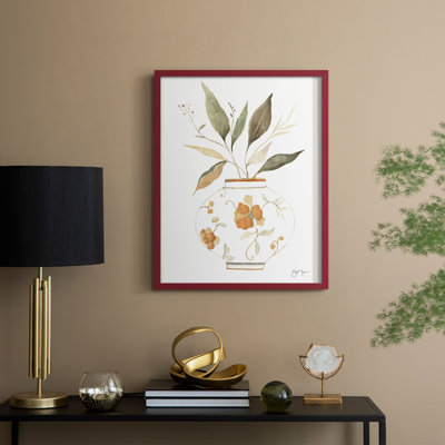 «Neutral Floral II», reproduction encadrée - bois massif