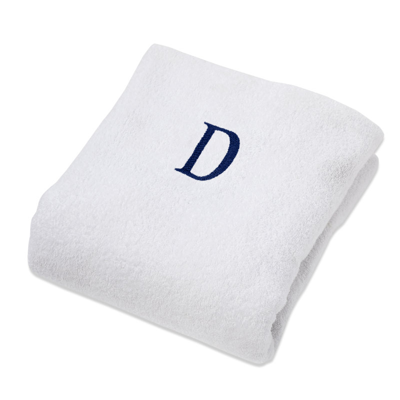 100% Combed Cotton Terry Monogrammed Patio Chaise Lounge Chair Cover, D