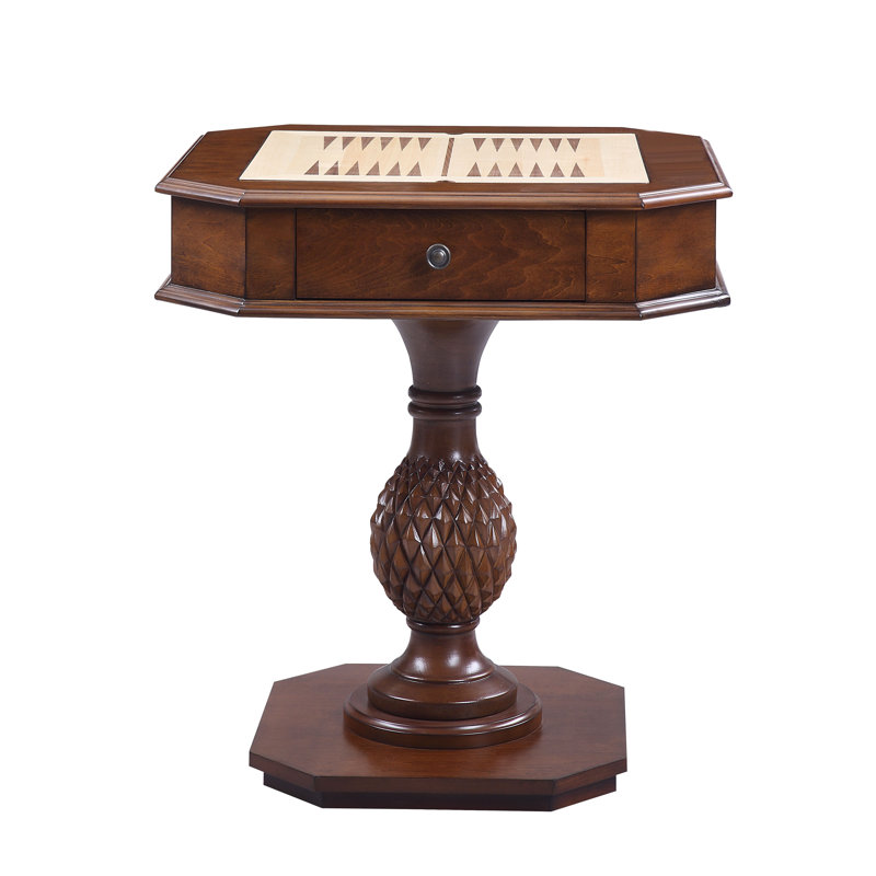 Bromia Cherry Game Table with Pedestal Base