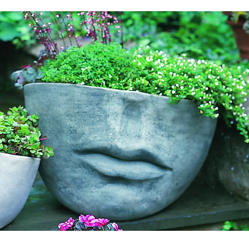 Faccia Handmade Planter, 14" H x 22" W x 22" D, Brownstone