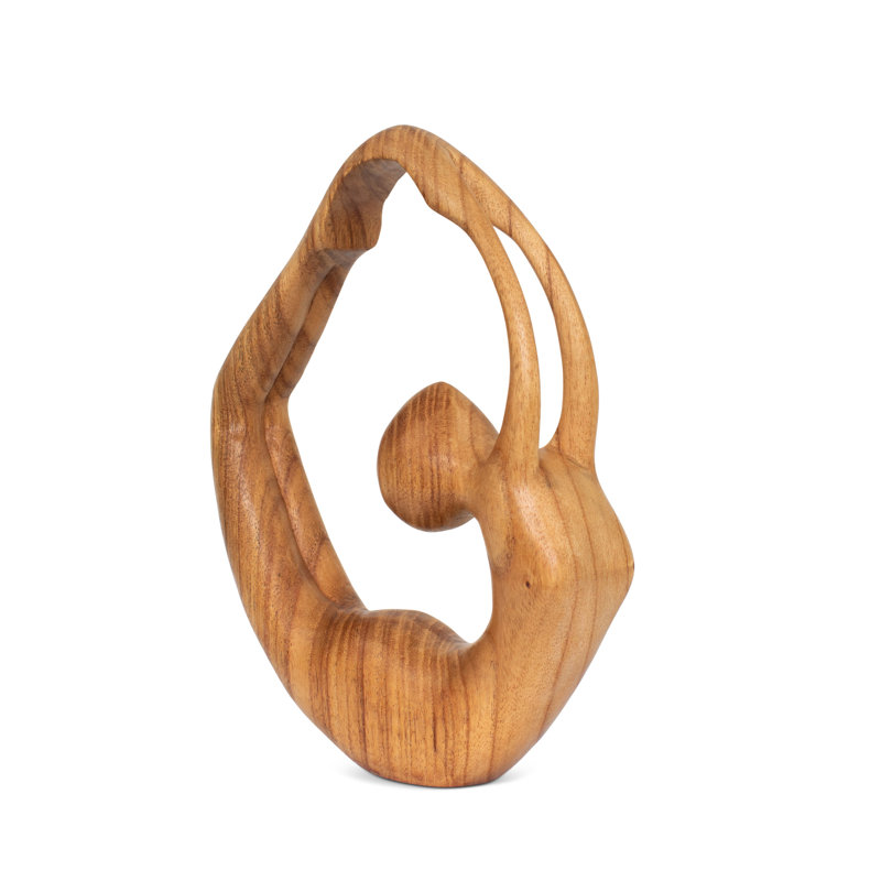 Mini figurines de yoga faites à la main en bois 10 po, statue de pose de yoga, décor de studio de salle de yoga, cadeau de Yogi Mindful Home Decor, objets de décoration de tablette décorative, inspiration Zen - pose d'arc
